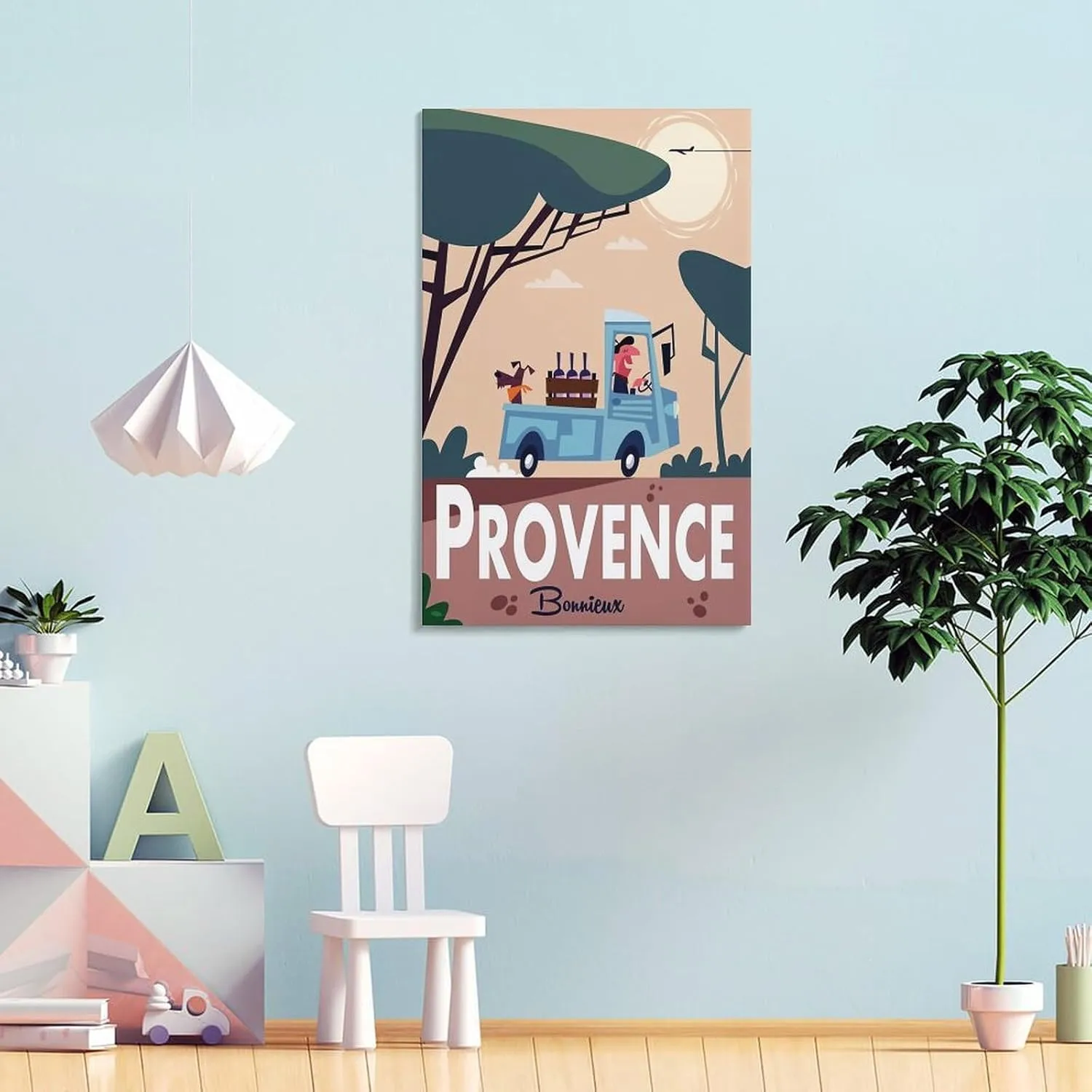 Provence Bonnieux France Vintage Travel Poster Print Canvas Wall Art for Bedroom Living Room HD Print Posters 16x24inch(40x60cm)