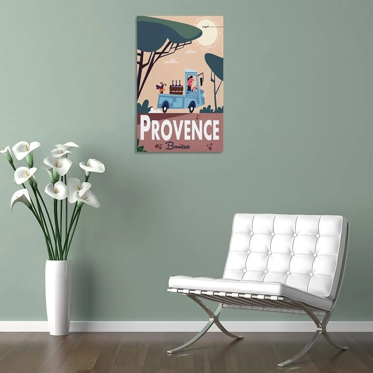 Provence Bonnieux France Vintage Travel Poster Print Canvas Wall Art for Bedroom Living Room HD Print Posters 16x24inch(40x60cm)