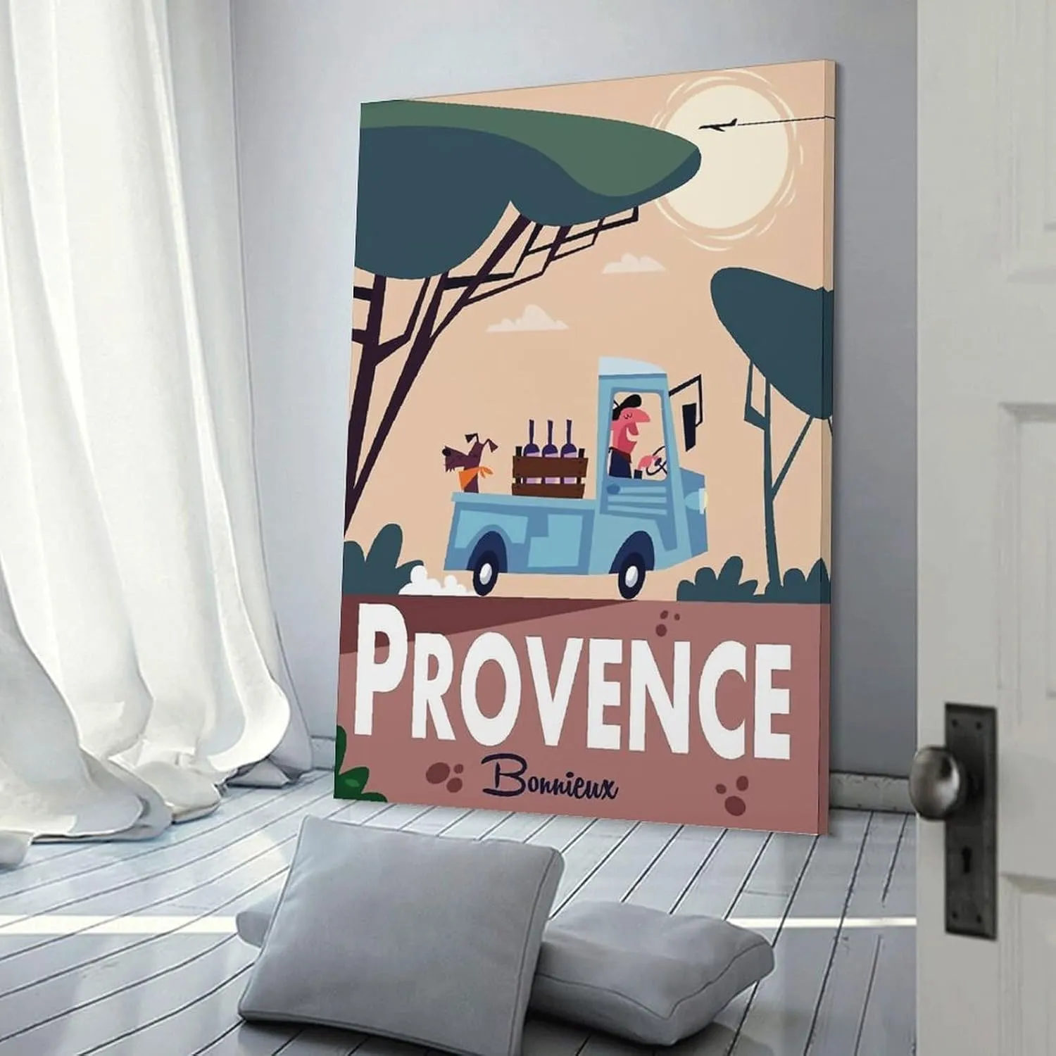 Provence Bonnieux France Vintage Travel Poster Print Canvas Wall Art for Bedroom Living Room HD Print Posters 16x24inch(40x60cm)