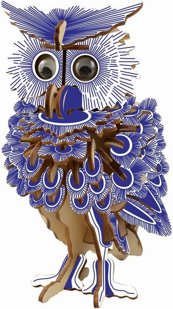 PROW® 142 Pieces Wooden 3D Owl Jigsaw Puzzles DIY Toy Set,Owl Model Home Office Living Room Decoration Christmas Creative Gifts for Kids Teens Adults