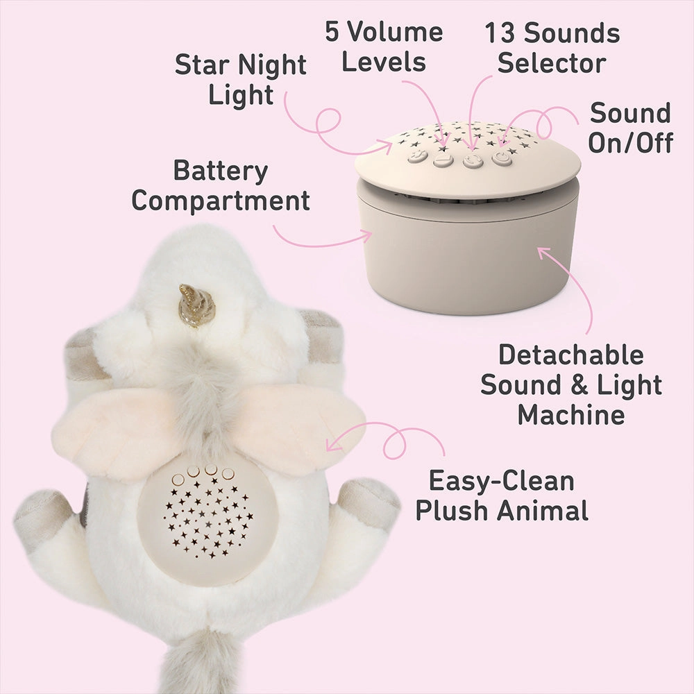 PureBaby® Sound Sleepers Sound Machine and Star Projector - Unicorn