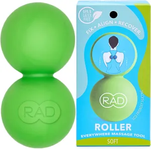 RAD Soft Peanut Massage Ball – Low Density Yoga Deep Tissue Roller Ball – Myofascial Release for Back, Neck, Feet, Psoas & Spine – Suboccipital & Thoracic Trigger Point Therapy
