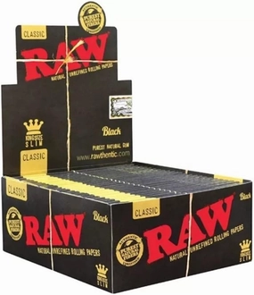 RAW Black King Size Slim Classic Ultra Thin – 50 Booklets of 32 Sheets, 4.65 x 4.49 x 1.97