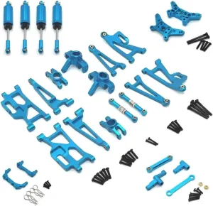 Rc Shock Absorber for MJX 14209 14210 1/14 Metal Shock Absorber Steering Cup Hub Carrier Upper Lower for Swing Arm Set RC Car Upgrade Parts Accessories Replace Use(Blue)