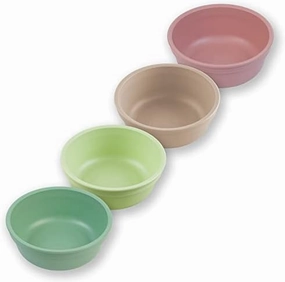 Re-Play 12 Oz. Toddler Bowls for Snack and Everyday Dining - Dishwasher and Microwave Safe - Made in USA - Set of 4-5.75" x 5.75" x 2" - Cactus Flower
