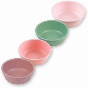 Re-Play 12 Oz. Toddler Bowls for Snack and Everyday Dining - Dishwasher and Microwave Safe - Made in USA - Set of 4-5.75" x 5.75" x 2" - Desert Roses