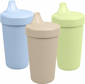 Re-Play Sippy Cups for Toddlers - 10 Oz. Reusable Spill Proof Cups for Kids, Dishwasher/Microwave Safe - Made in USA - Set of 3-3.13" x 6.25" - Beach Baby