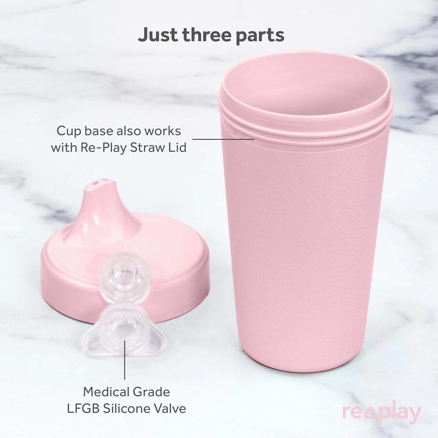 Re-Play Sippy Cups for Toddlers - 10 Oz. Reusable Spill Proof Cups for Kids, Dishwasher/Microwave Safe - Made in USA - Set of 4-3.13" x 6.25" - Desert Roses
