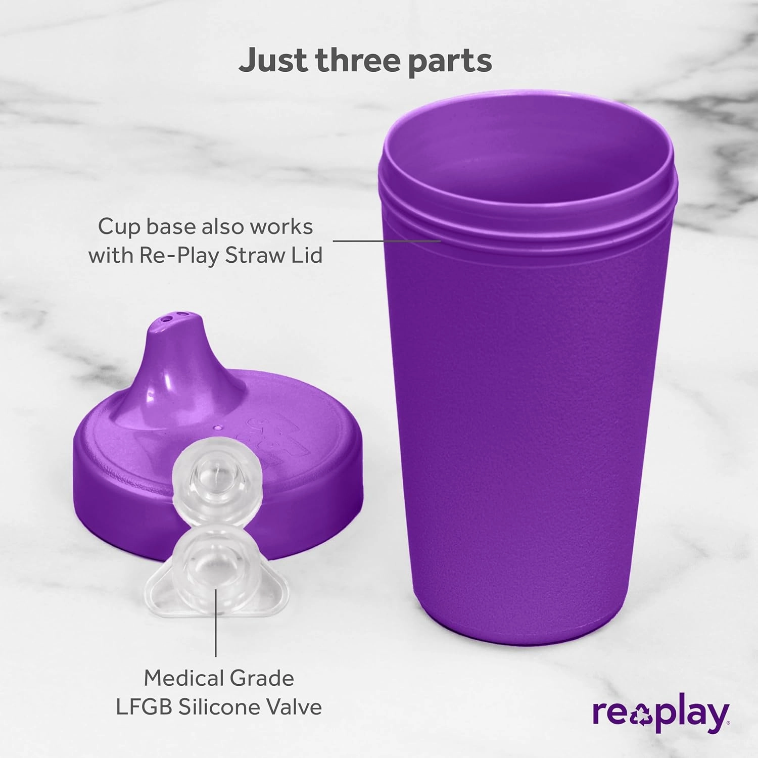 Re-Play Sippy Cups for Toddlers - 10 Oz. Reusable Spill Proof Cups for Kids, Dishwasher/Microwave Safe - Made in USA - Set of 4-3.13" x 6.25" - Mardi Gras