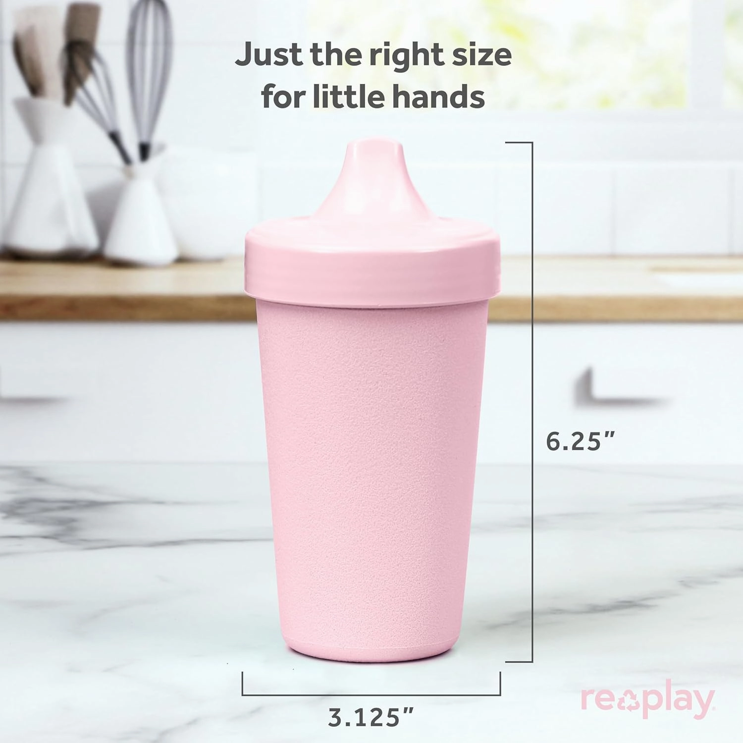 Re-Play Sippy Cups for Toddlers - 10 Oz. Reusable Spill Proof Cups for Kids, Dishwasher/Microwave Safe - Made in USA - Set of 6-3.13" x 6.25" - Meadow