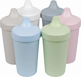 Re-Play Sippy Cups for Toddlers - 10 Oz. Reusable Spill Proof Cups for Kids, Dishwasher/Microwave Safe - Made in USA - Set of 6-3.13" x 6.25" - Meadow