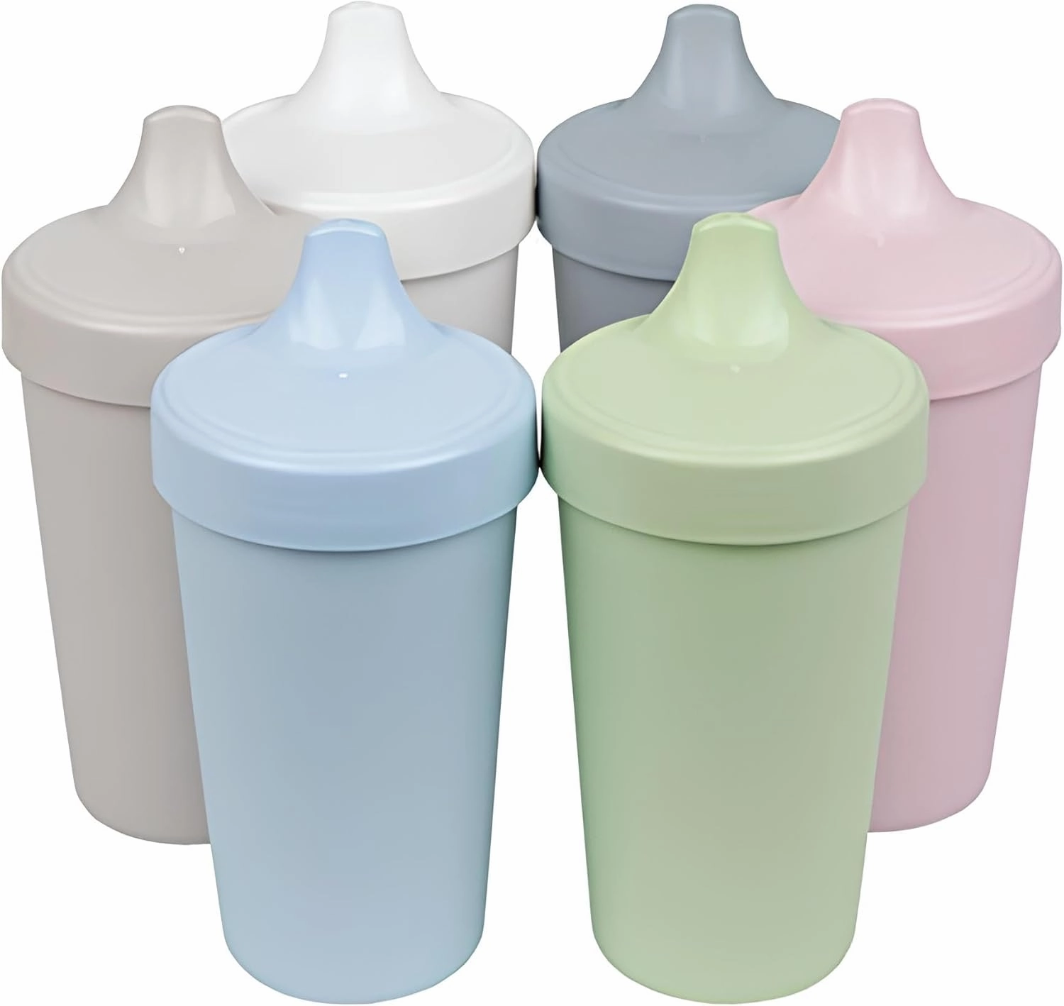 Re-Play Sippy Cups for Toddlers - 10 Oz. Reusable Spill Proof Cups for Kids, Dishwasher/Microwave Safe - Made in USA - Set of 6-3.13" x 6.25" - Meadow