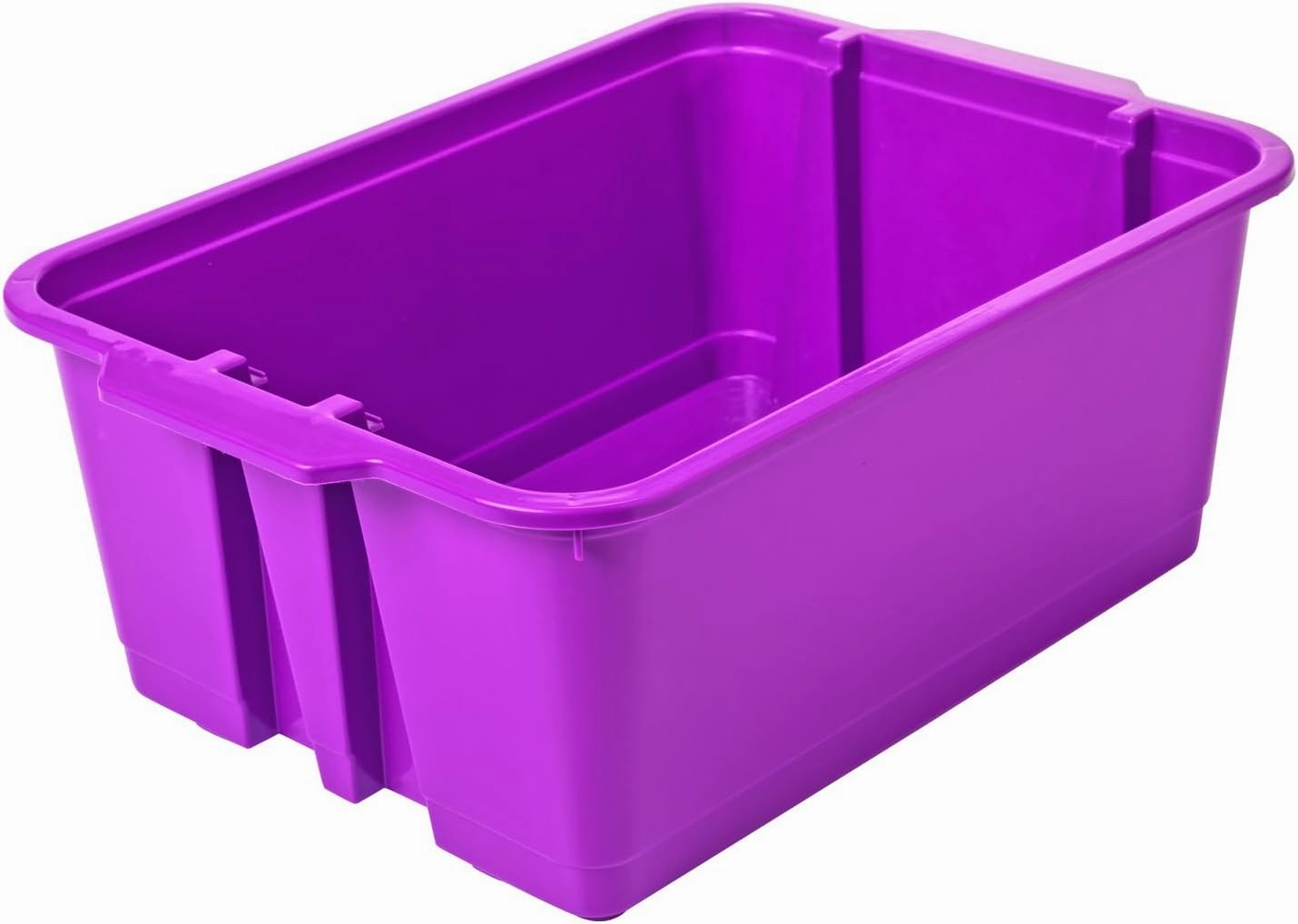 Really Good Stuff 160074PU Stackable Plastic Book and Organizer Bins for Classroom or Home Use – Sturdy, Colored Plastic Baskets (Set of 12),Purple