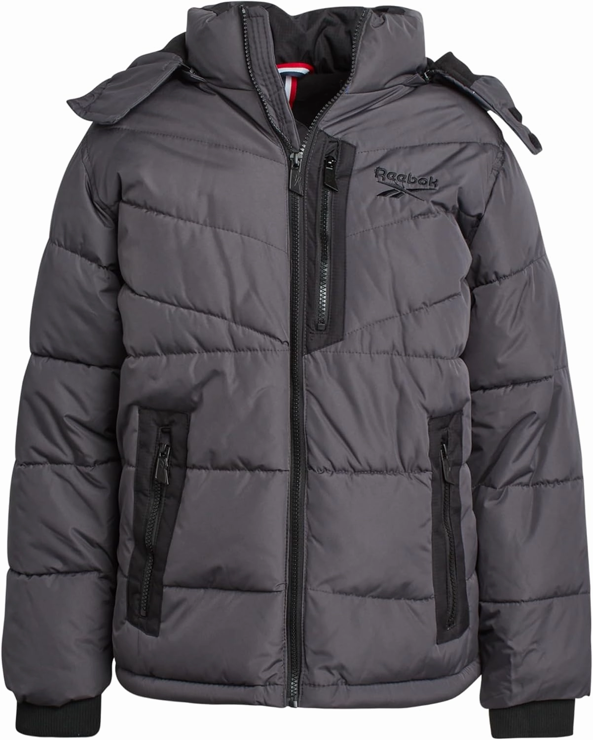 Reebok Boys Puffer Jacket - Heavyweight Weather Resistant Quilted Jacket for Boys - Fleece Insulated Winter Jackets with Hood