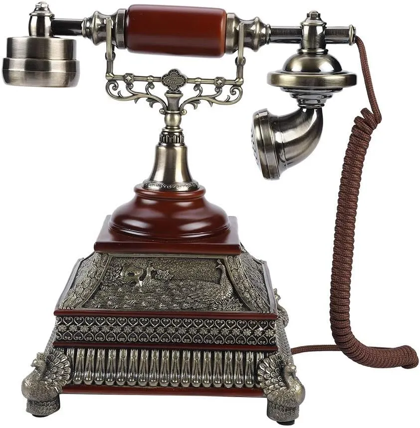 Retro Landline Telephone Vintage Antique Telephone with Screen Display Call Number Display