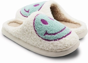 Retro Fuzzy Face Slippers for Women Men, Lightweight Slip-on Soft Fluffy Warm Couple Style Casual Cute Cozy Indoor Outdoor House Memory Foam Happy Face Slippers