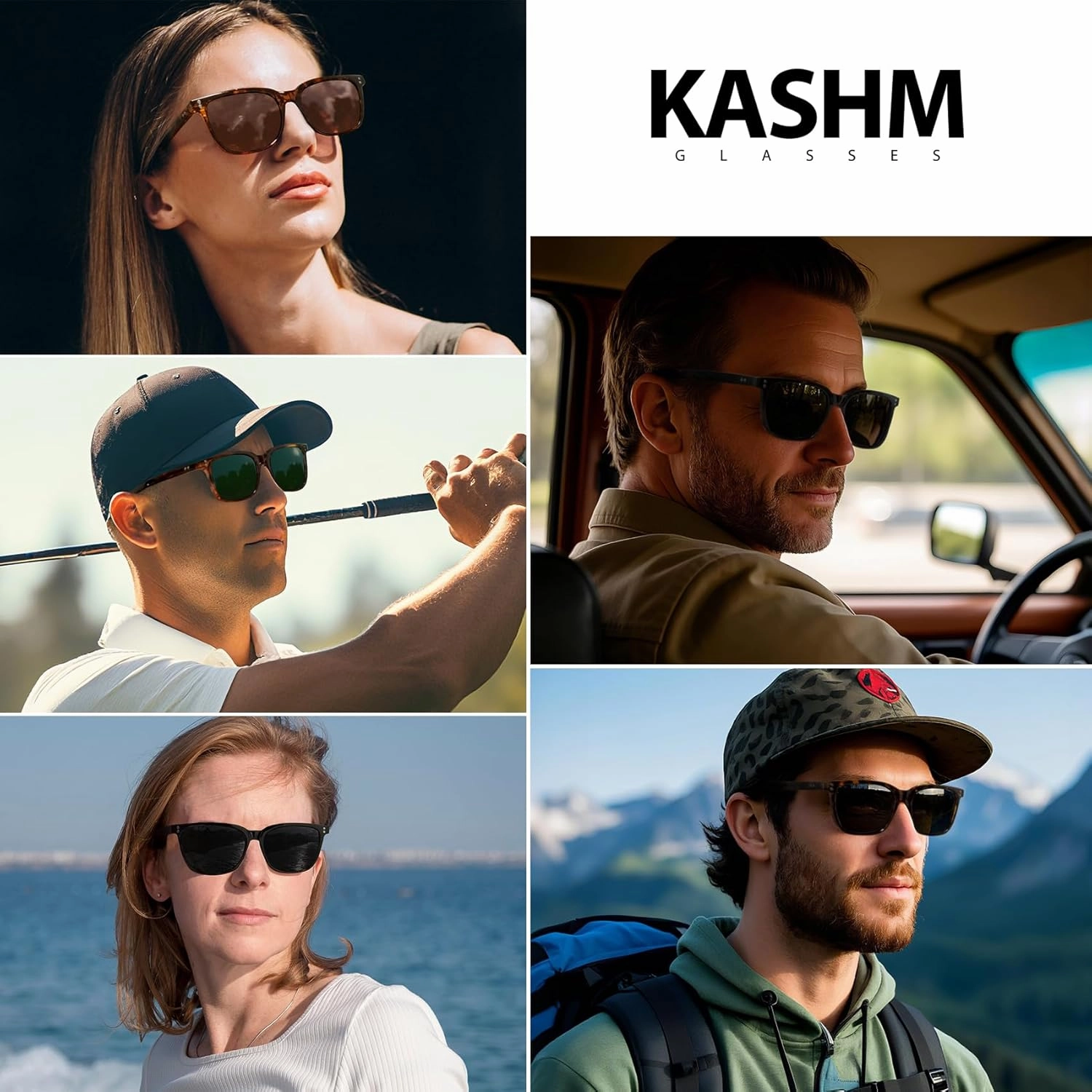 Retro Polarized Sunglasses for Men Women UV Protection Classic Sports Driving Golf Hiking Square Sun Glasses