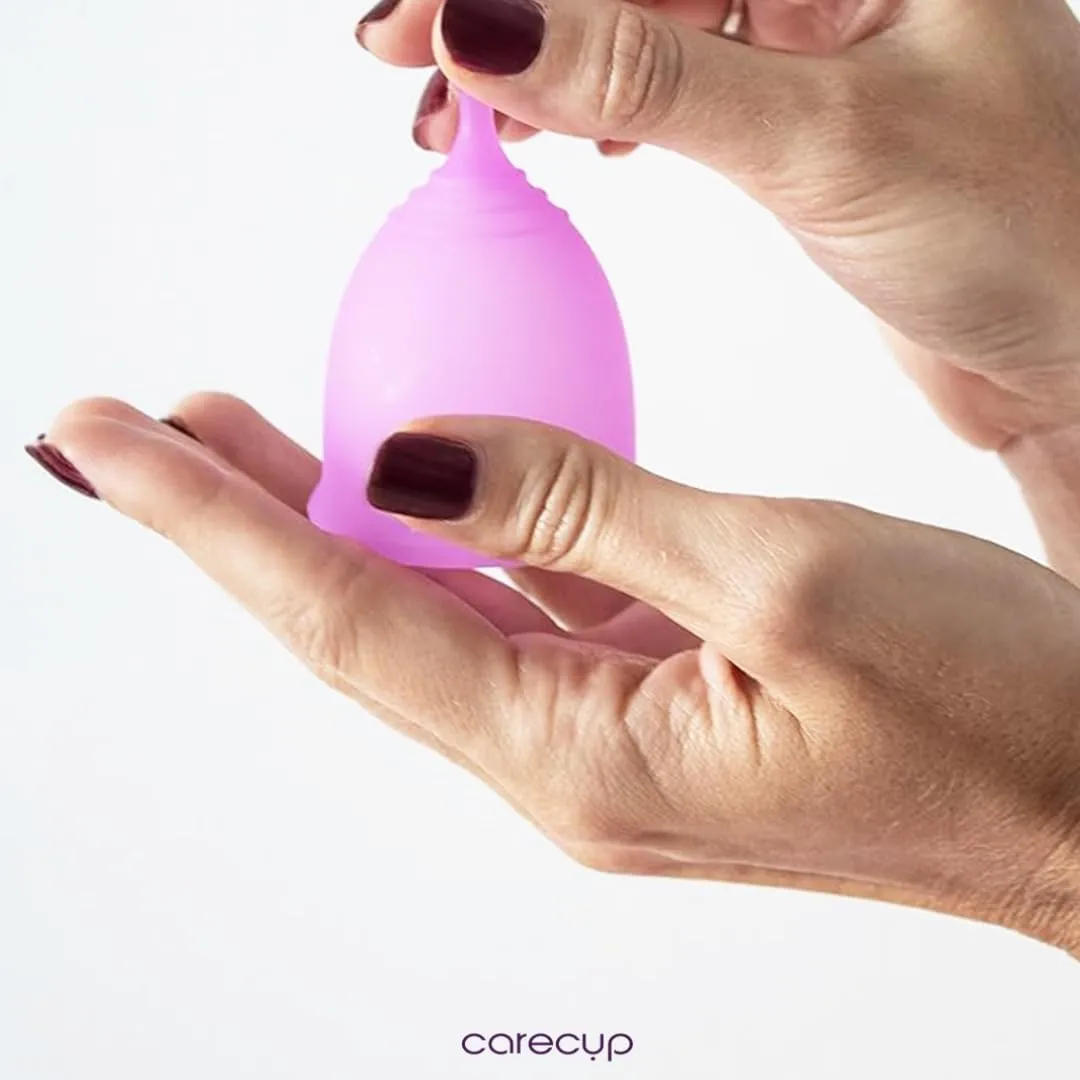 Reusable Menstrual Cup Set - The Most Reliable Medical Grade Silicone Period Cups - Comfortably use for 12 Hours (Small & Large)