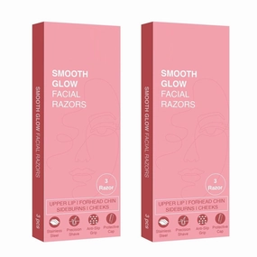 Reusable Face Razor for Women Facial Hair- 6 Razors | Instant & Painless Hair Removal | For Eyebrows, Upper Lip, Forehead, Peach Fuzz, Chin and Sideburns (Pack of 2)