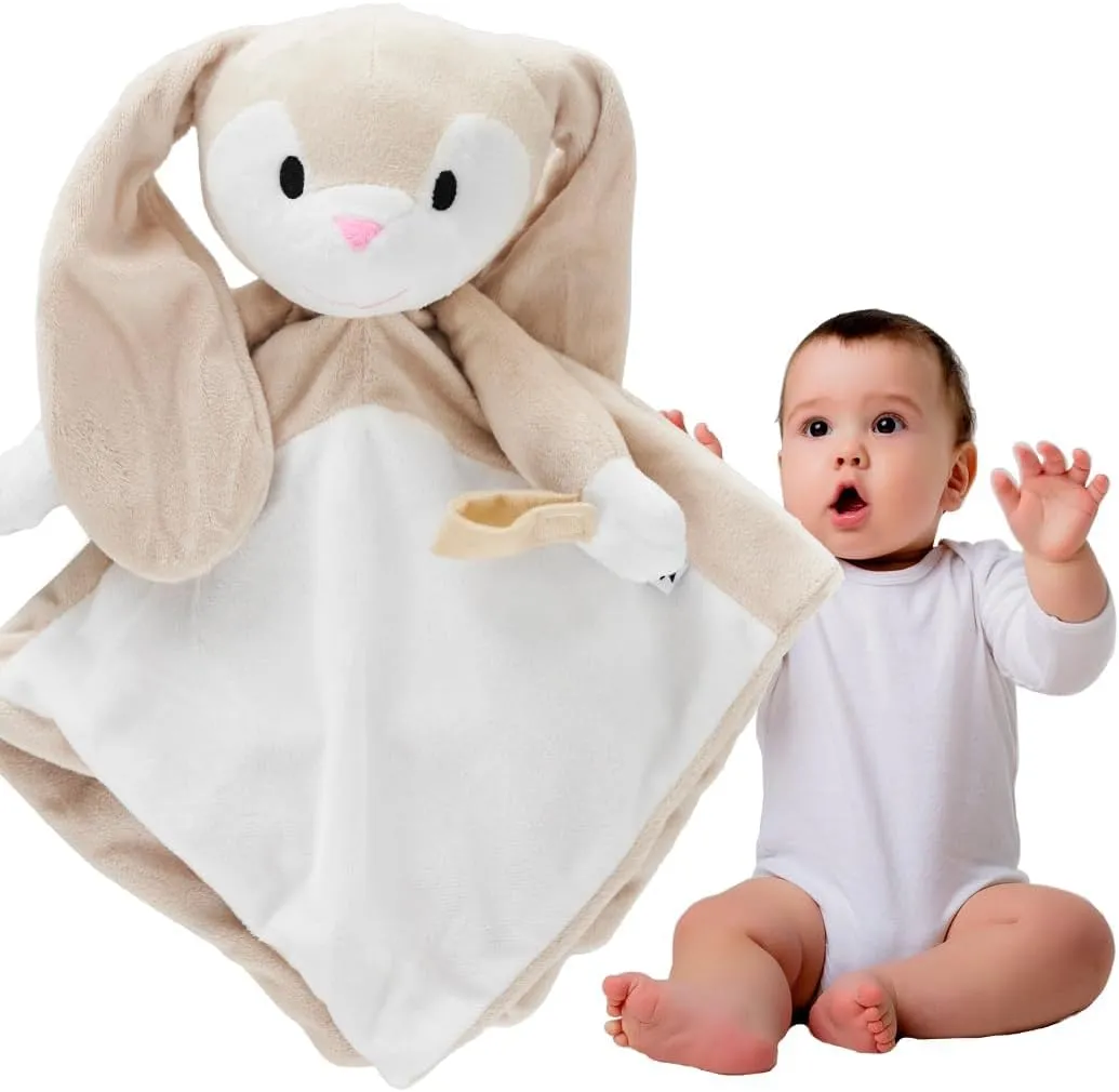 Riff Raff Sleep Soother Sleep Aid Lullaby for Newborn/Baby 0  Months, Portable White Noise Plush Sound Machine, Heartbeat & White Noise Plush, Stuffed Animals for Babies w/Velcro Strap - Bunny
