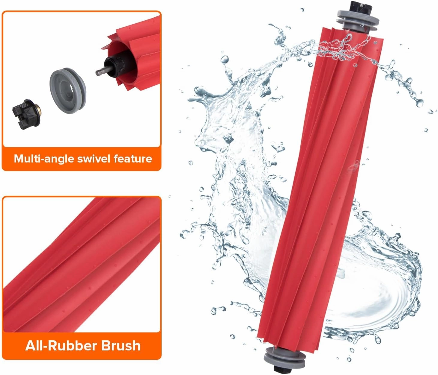 roborock Rubber Main Brush Replacement Q Revo Series, S7 Max Ultra, QV 35A, Q7 Series Robot Vacuum