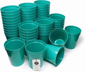 Rolling Sands 16 Oz Reusable Plastic Stadium Cups, Bulk 50 Pk, USA Made, BPA-Free Dishwasher Safe Plastic Tumblers, Teal