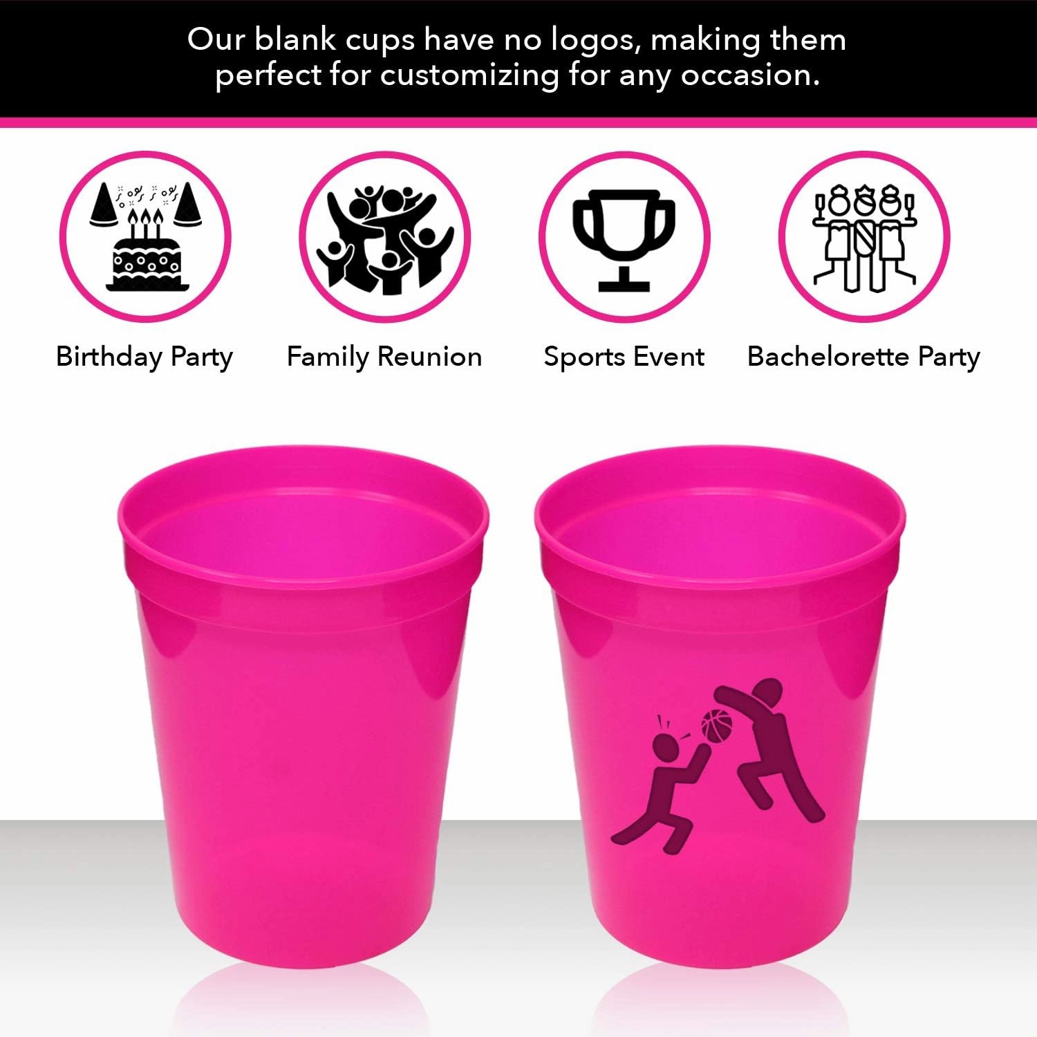 Rolling Sands 16 Oz Reusable Plastic Stadium Cups, Bulk 50 Pk, USA Made, BPA-Free Dishwasher Safe Plastic Tumblers, Teal