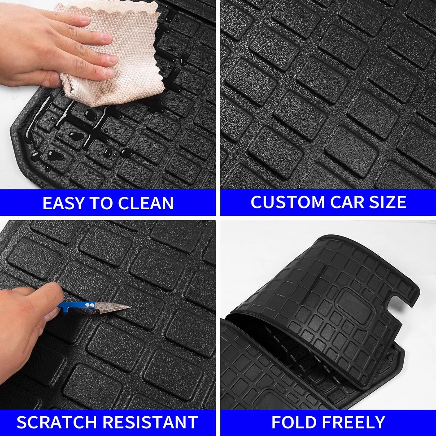 Rongtaod Cargo Mat Compatible with 2016-2025 Honda Pilot Cargo Mat Cargo Liner Trunk Mat TPE Back Seat Cover Protector 2024 Pilot Accessories (Trunk Mat with Backrest Mat)