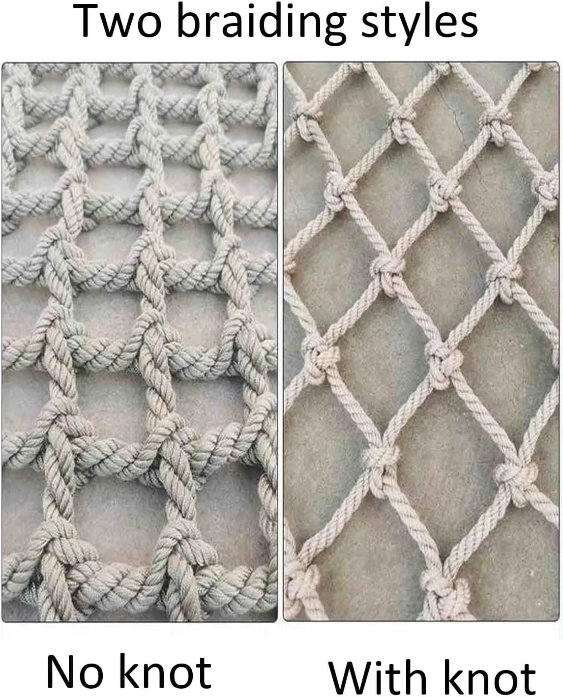 Rope Netting Climbing Cargo Net,Cargo Net for Kids Climbing Playground Kids Outdoor Climb Safety Large Netting Heavy Duty Child Rock Ladder Wall Hammock,2MX4M(6.6X13.2FT)
