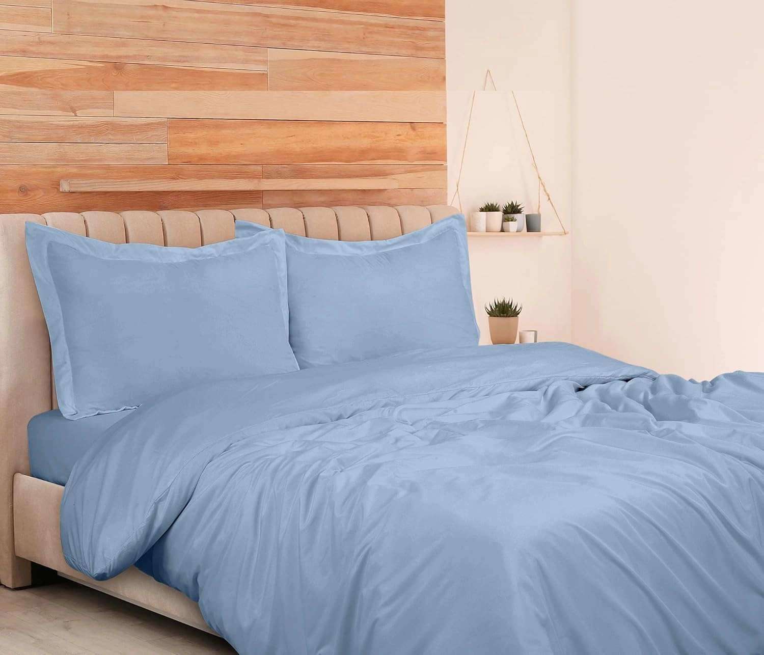 ROYALE Lake Blue Duvet Cover Full Size - 3 Piece Bedding Comforter Covers - Button Closure - 1 Full Duvet Covers 80x90 inches and 2 Pillow Shams - No Comforter Included