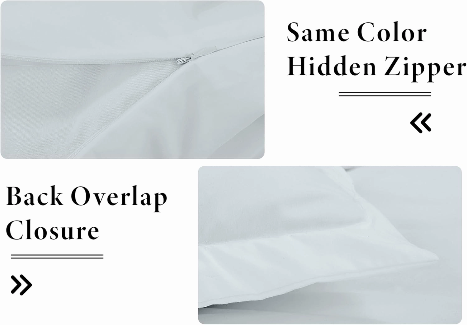 ROYALE LINENS White Duvet Cover Queen Size - 3 Piece Bedding Comforter Covers - Zipper Closure - 1 Queen Duvet Cover 90x90 inches and 2 Pillow Shams - No Comforter Included