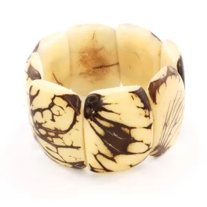 Rustic Off White Chunky Tagua Bracelet, Artisan Handcrafted Jewelry for Women