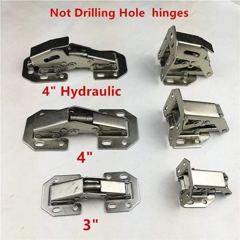 Rynx | 90 Degree No Drill Hole Cabinet Hinge Hydraulic Cabinet Door Hinges Soft Close Furniture Hinges Hardware