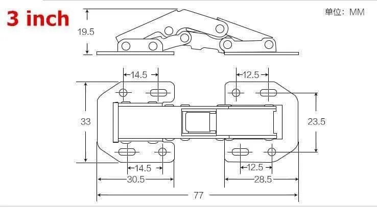 Rynx | 90 Degree No Drill Hole Cabinet Hinge Hydraulic Cabinet Door Hinges Soft Close Furniture Hinges Hardware