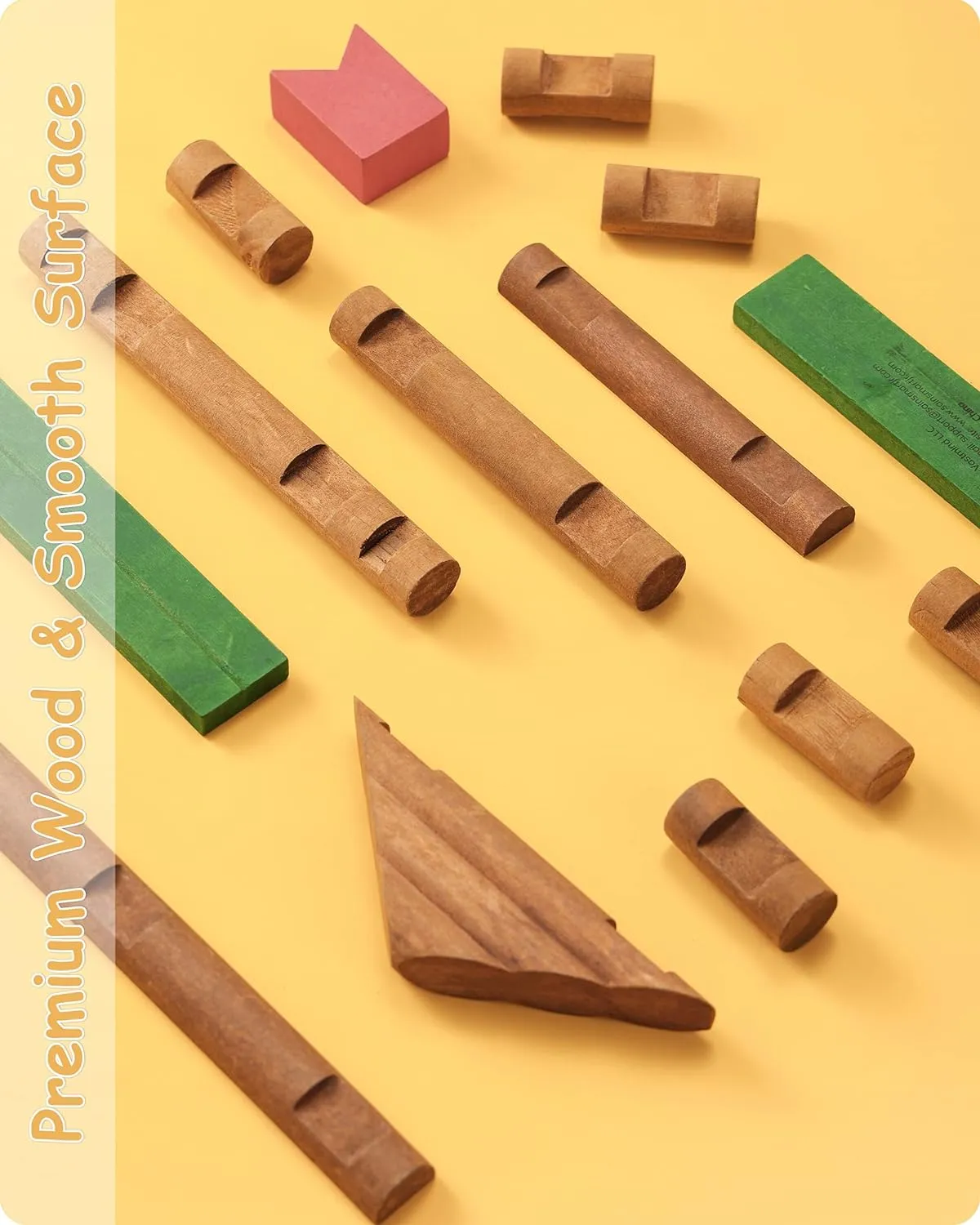SainSmart Jr. 300 PCS Wooden Log Cabin Set Building House Toy for Toddlers, Classical STEM Construction Kit Compatible with Lincoln Logs for 3  Kids