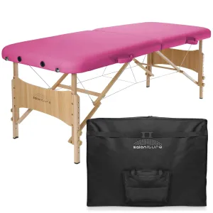 Saloniture Basic Portable Folding Massage Table - Hot Pink