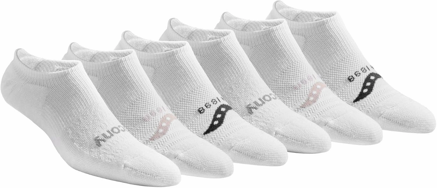 Saucony Men's Rundry Mesh Ventilating Comfort Fit Performance No-Show Socks, Available in M-XXL (6, 12, 18 Pairs)