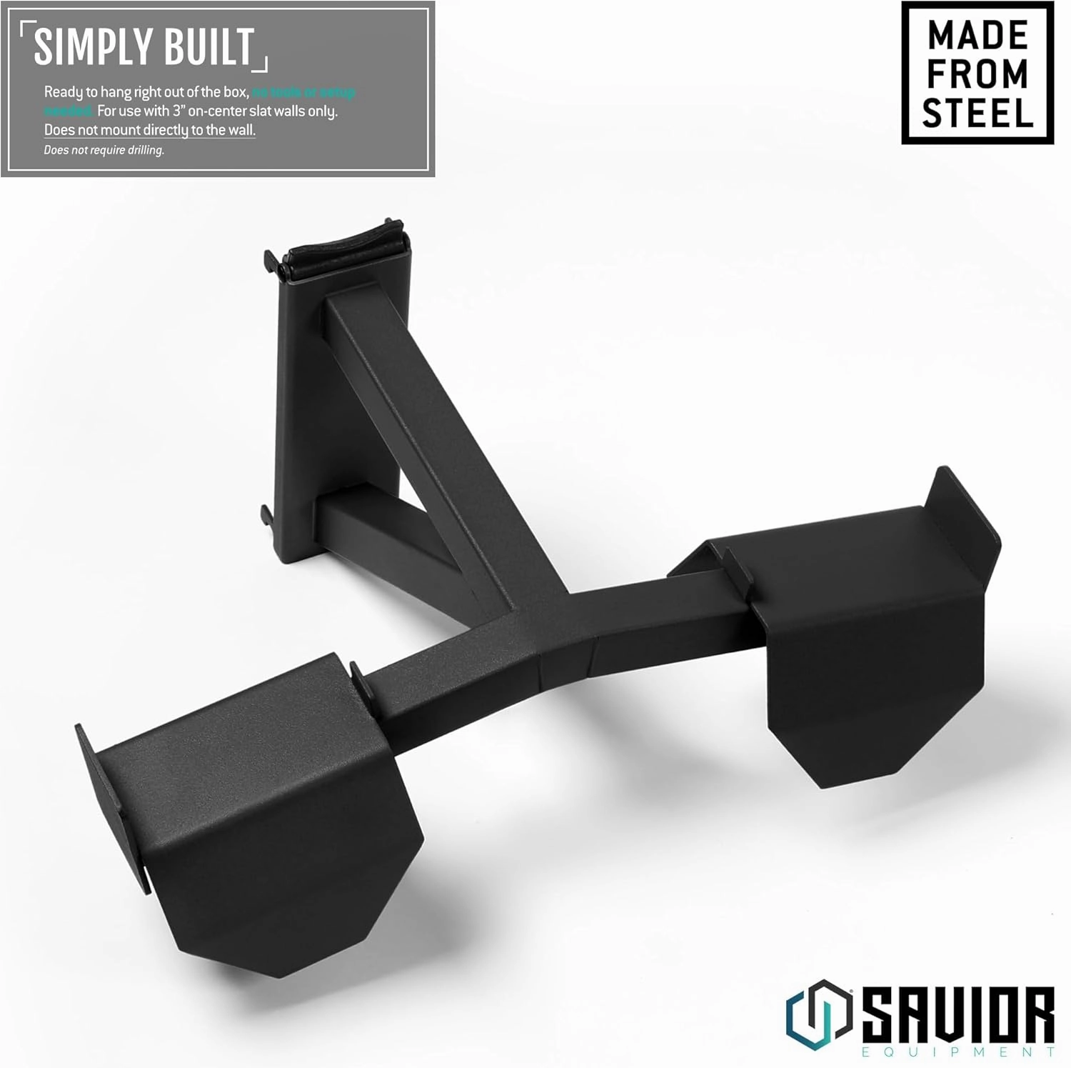 Savior Equipment Wall Rack System Tactical Vest Attachment Gear Wall Mount Display Rack Organizer, Adjustable Width, Heavy-Duty Steel Construction Hold Up to 40 lbs