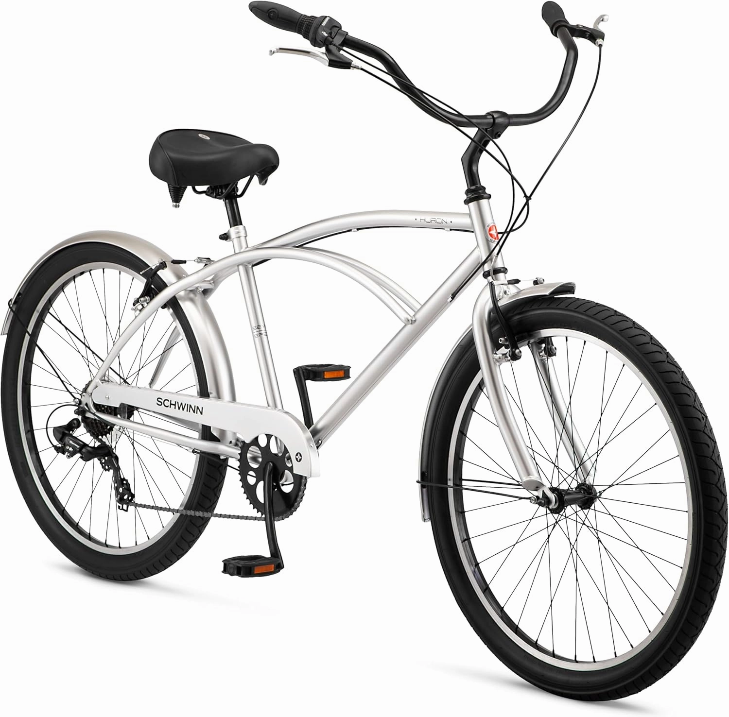 Schwinn Cruiser Bike, 26 Inch Bike for Women and Men, Beach Cruiser Bicycle, Linear Pull Brakes, Comfortable Padded Seat, Upright Riding Position, Adult Bicycle