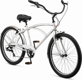 Schwinn Cruiser Bike, 26 Inch Bike for Women and Men, Beach Cruiser Bicycle, Linear Pull Brakes, Comfortable Padded Seat, Upright Riding Position, Adult Bicycle