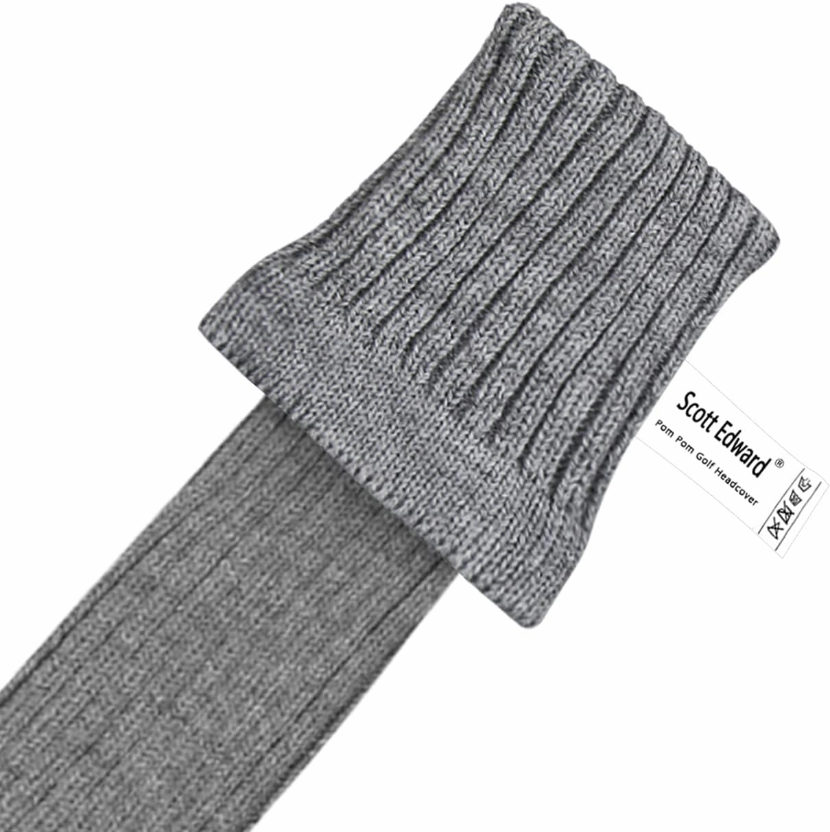 Scott Edward Grey Knit Golf Club Cover for Driver Wood(460cc) Fairway Wood and Hybrid/UT with White Big Number 1/3/4/5 PCS