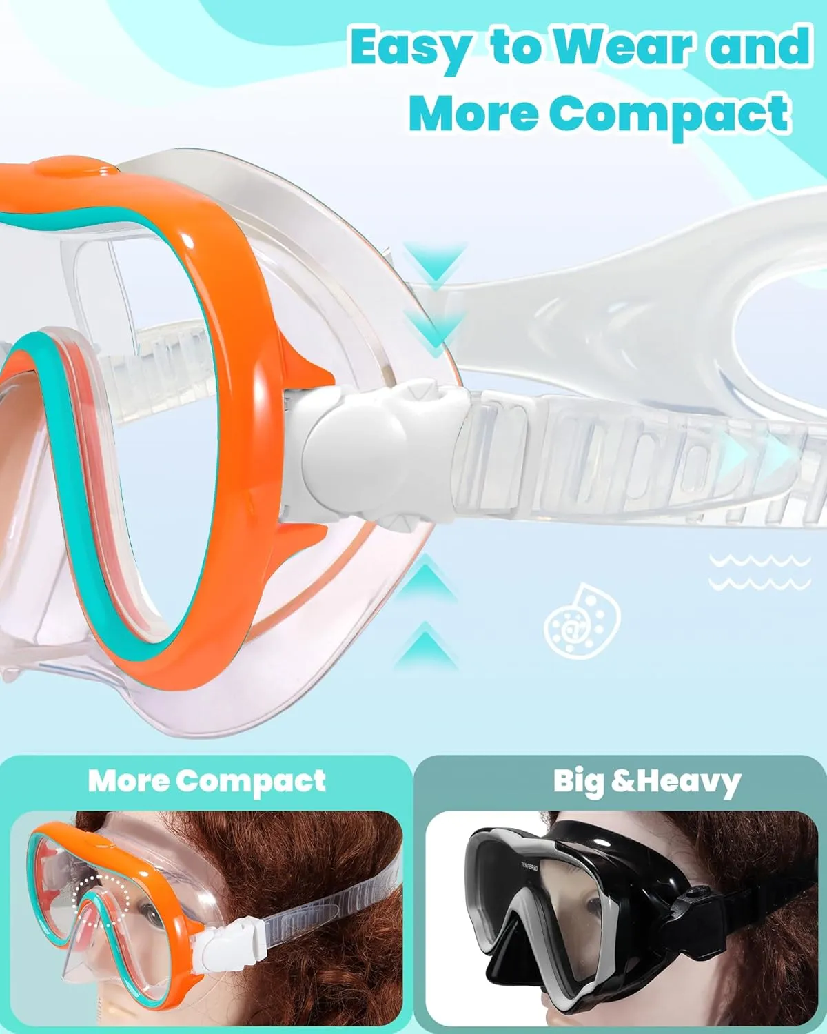 Seago 2 Pack Swim Goggles with Nose Cover, Goggles for Kids 6-14 Girls Boys Youth, Wide-Frame Swimming Goggles