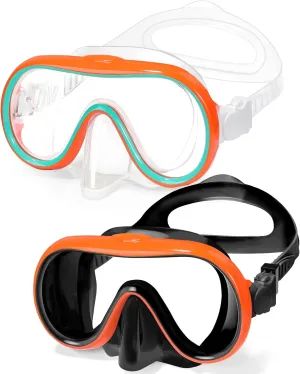 Seago 2 Pack Swim Goggles with Nose Cover, Goggles for Kids 6-14 Girls Boys Youth, Wide-Frame Swimming Goggles