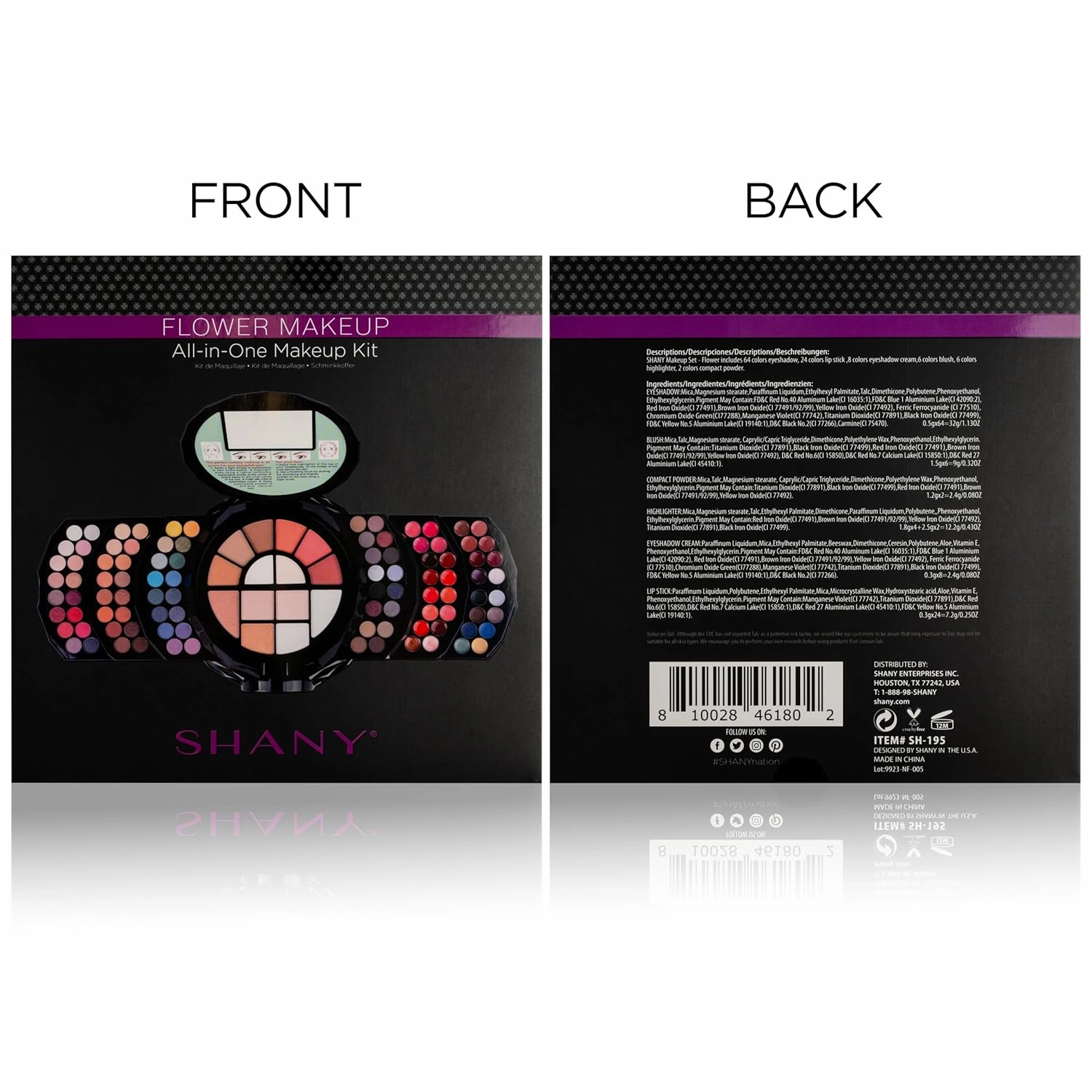 SHANY All In One FLOWERS Makeup Set - Ultimate Fancy Makeup Kit - Eyeshadows, Lip colors, Face Powders, Highlighters, and Blushes.