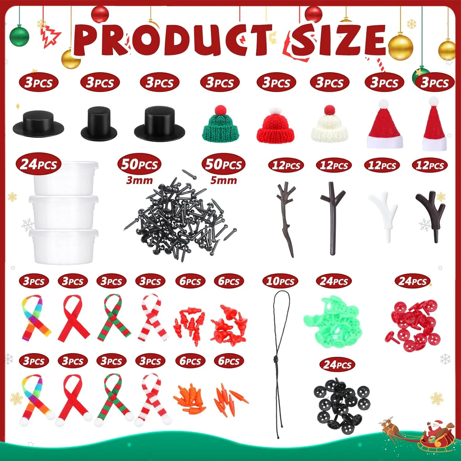 Shappy 24 Pack Christmas Snowman DIY Craft 326 Pcs Build Craft Kit Christmas Decoration Air Dry Modeling Clay for Winter Party DIY Gift Indoor Outdoor Holiday Decoration(Foam Snowman)