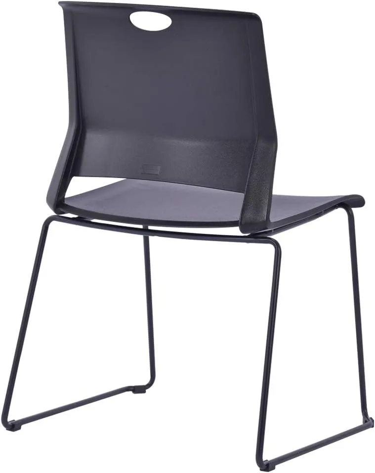 Sidanli Stacking Chairs Stackable Waiting Room Chairs Conference Room Chairs-Black (Set of 4)