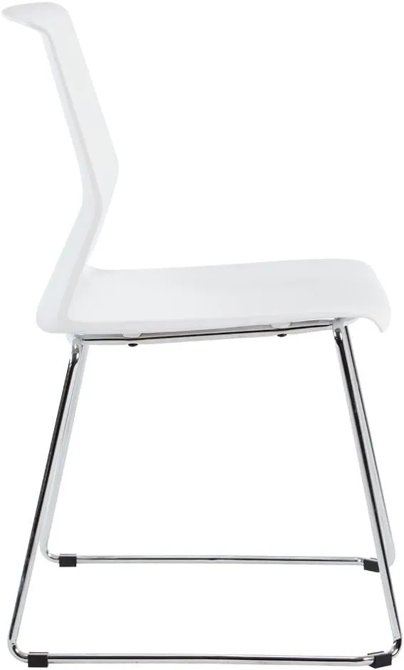 Sidanli White Plastic Stackable Chairs-(Set of 4)