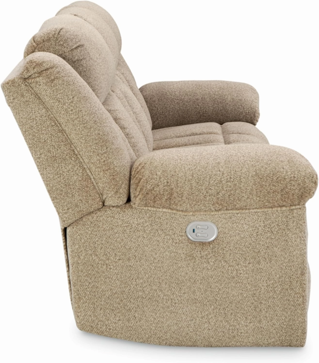 Signature Design by Ashley Tip-Off Classic Wall Hugger Power Reclining Sofa with Adjustable Headrest and USB Ports, Light Brown