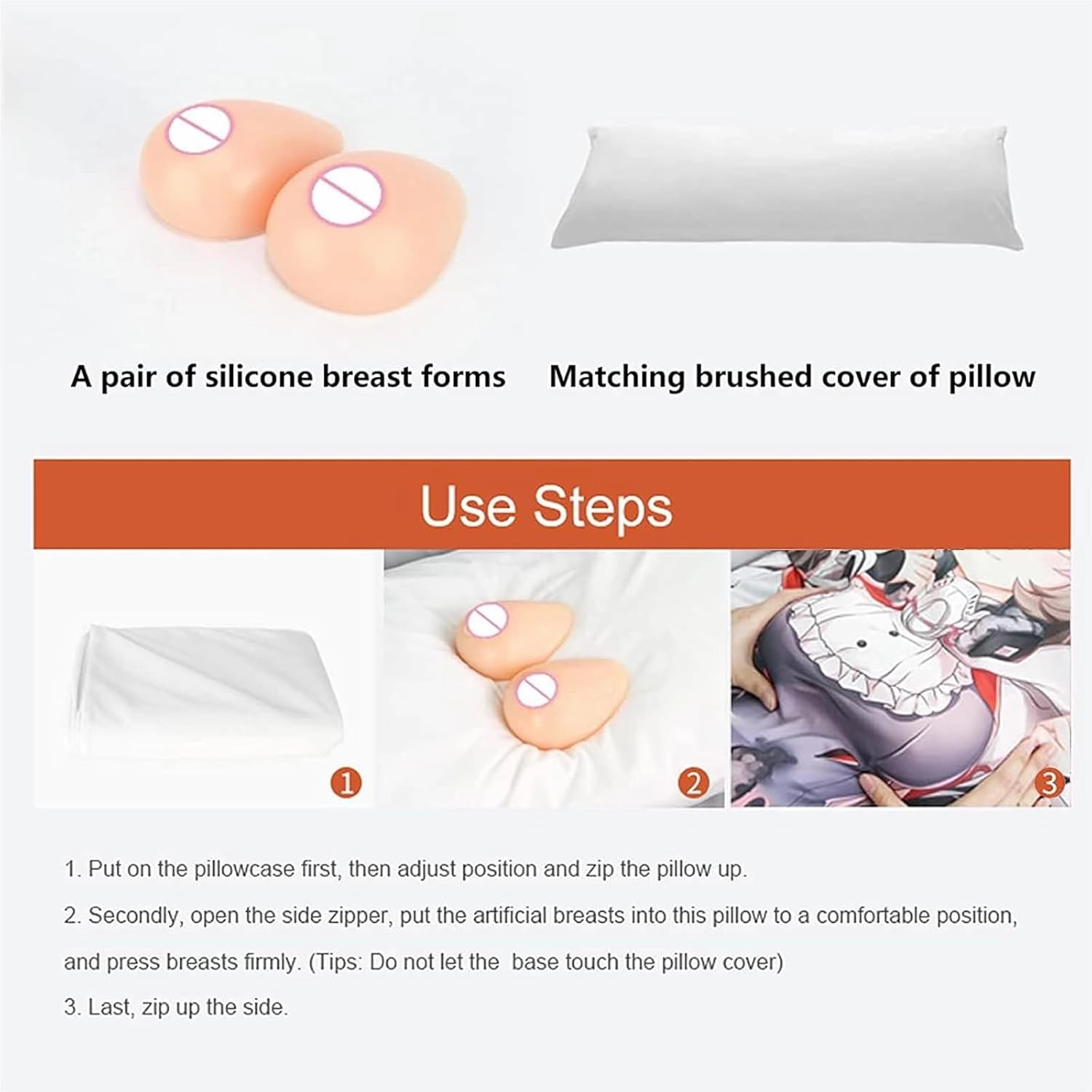 Silicone Breast with Matching Pillowcase   Anime Body Pillow Cover for Body Pillows Dakimakra – Ultra-Realistic Feel, Cozy & Skin-Friendly, Ideal for Anime Fans (160 * 50cm, I Cup)