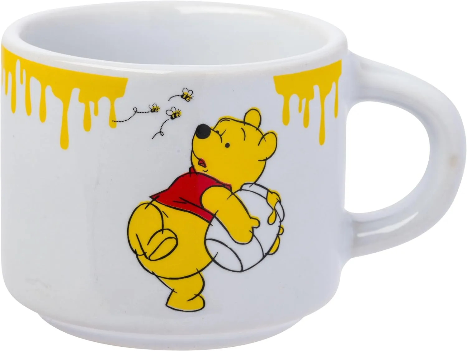 Silver Buffalo Disney Winnie the Pooh Honey Hunny Drips 4pc Stackable Ceramic Espresso Small Cup Set, 3 Ounces